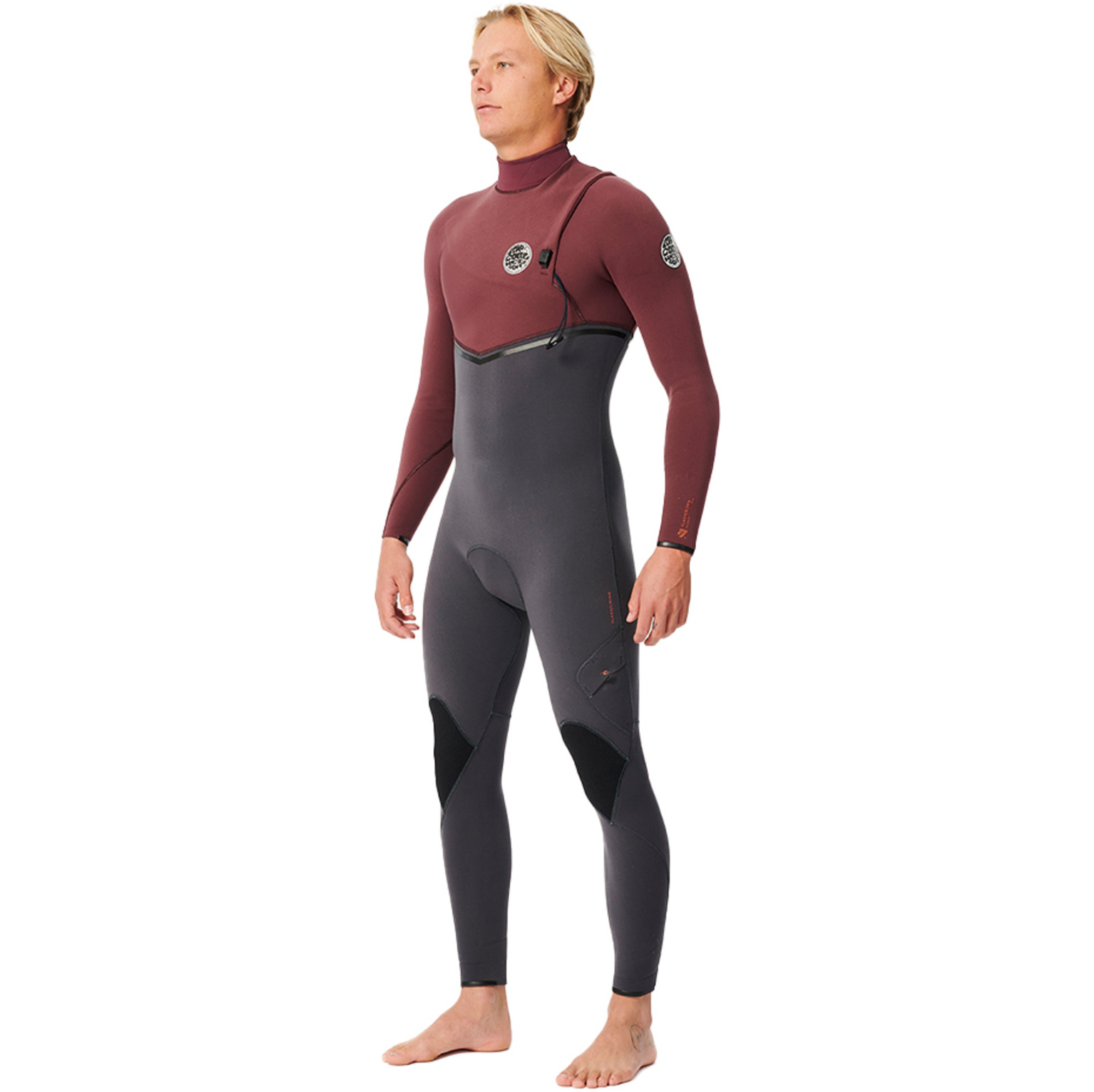 2024 Rip Curl Mens Flashbomb Pro 4/3mm Zip Free Wetsuit 14NMFS Maroon
